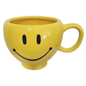 Big Smiley Face Jumbo Yellow Mug Teleflora Happy Smile Coffee Cup